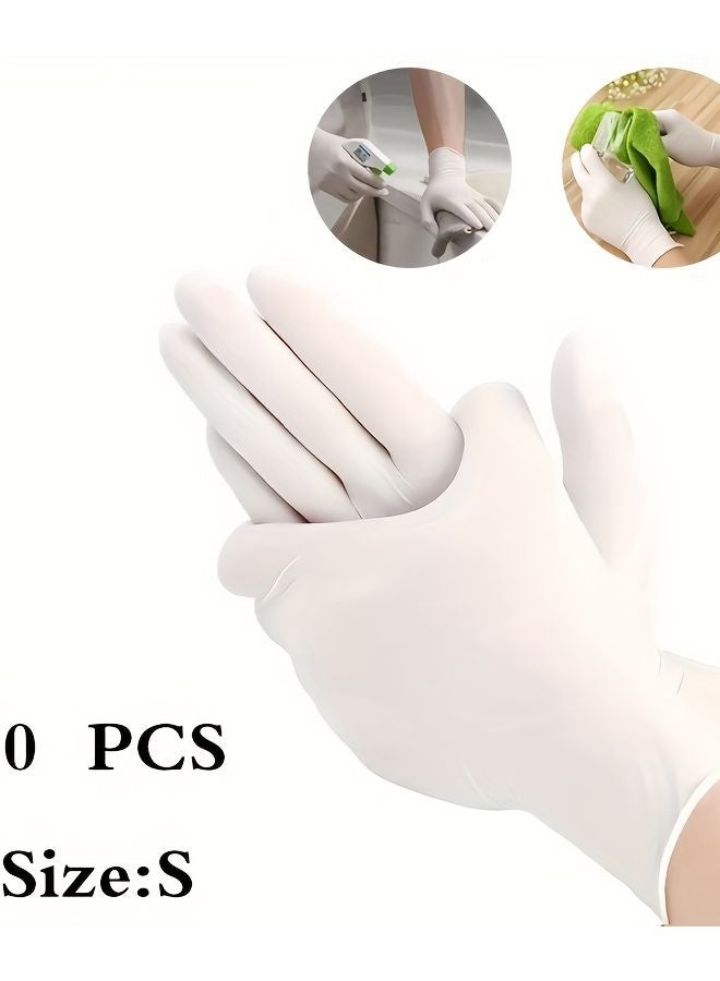 White Disposable Nitrile Gloves 30pcs Size S For Home Pet Bathing Nail Hair Care - Image 1