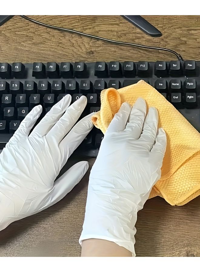 White Disposable Nitrile Gloves 30pcs Size S For Home Pet Bathing Nail Hair Care - Image 3