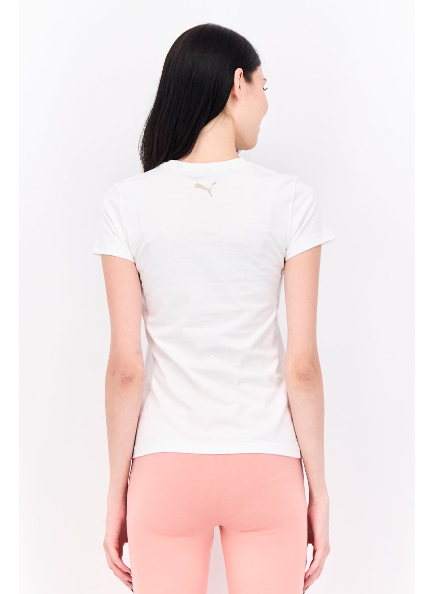 PUMA Women Regular Fit Short Sleeve Outdoor T-Shirts, White  - Image 3