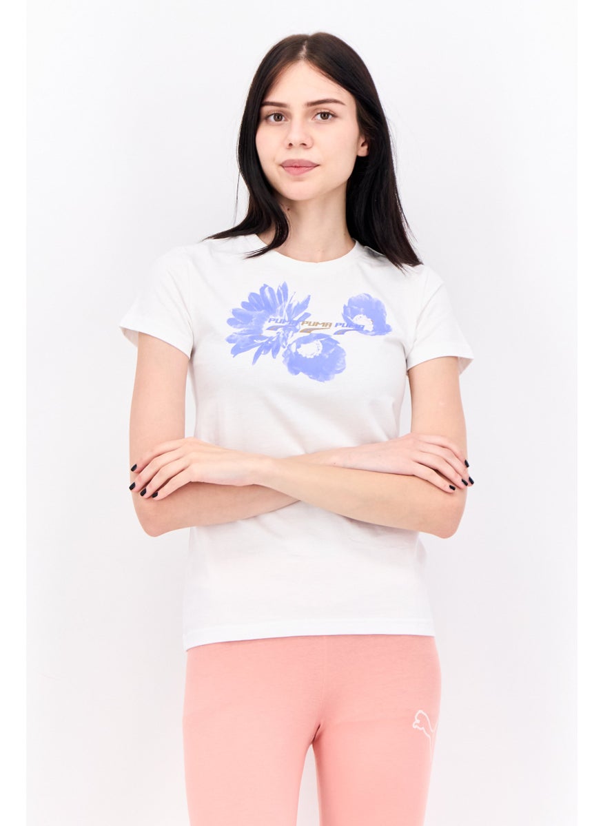 PUMA Women Regular Fit Short Sleeve Outdoor T-Shirts, White  - Image 1
