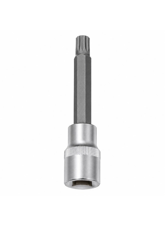 مقبس لقمة M9 Spline مقاس 1/2 بوصة، أداة مقبس معدنية ثلاثية مربعة بطول 4 بوصة CR-V للسقاطة وإصلاح السيارات وورش العمل والصيانة بنفسك - Image 1
