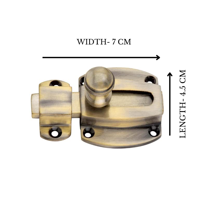 Sardar Brass Antique Door Latch| Baby Latch Lock| Sliding Latch Lock|Tower Bolt for Home, Office, Kitchen, Bathroom - Image 3
