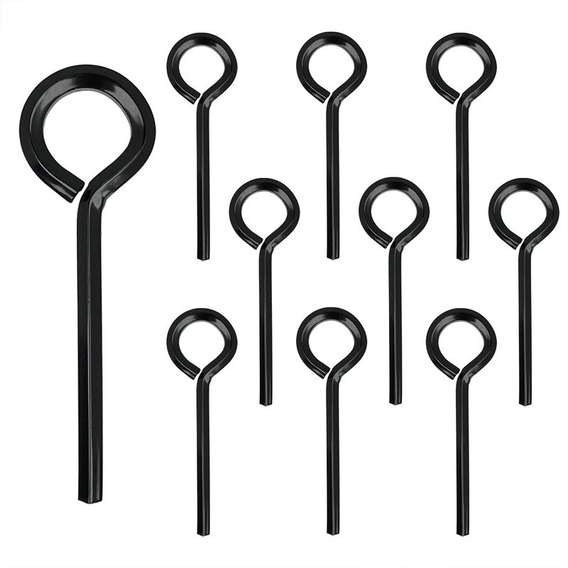 Qoaimu 10 Pack 5/32 inch Standard Hex Dogging Key with Full Loop, Black Hex Dogging Key, Allen Key Sets Wrench Fit on Keychain Push Bar Panic Exit Device Key, Solid Metal - Image 1