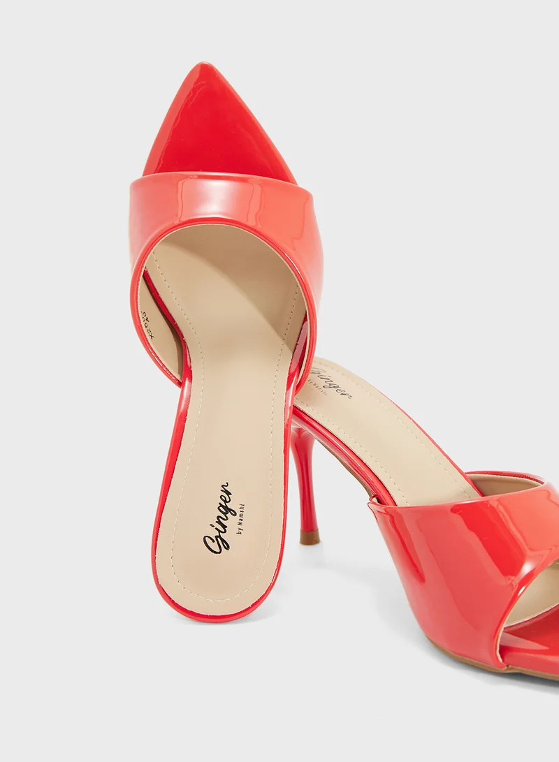 Ginger Pointed Heeled Mule