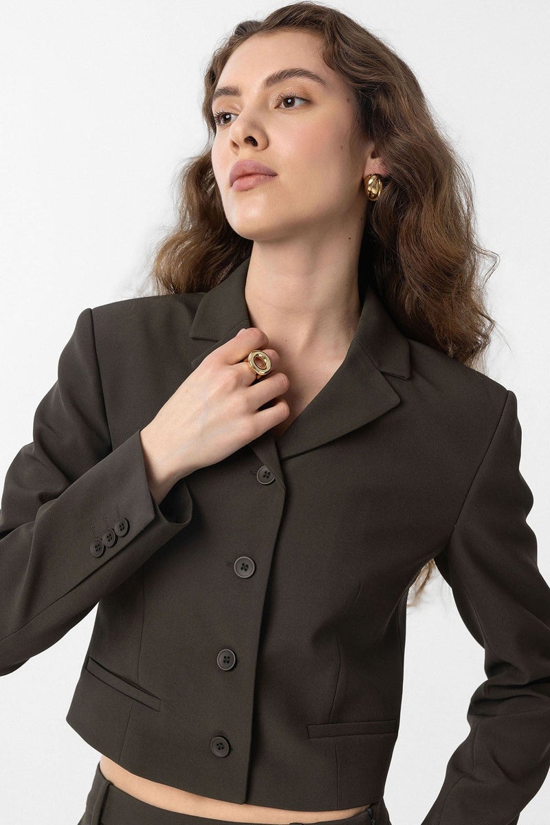 Antioch Crop Women's Blazer Jacket - Image 3