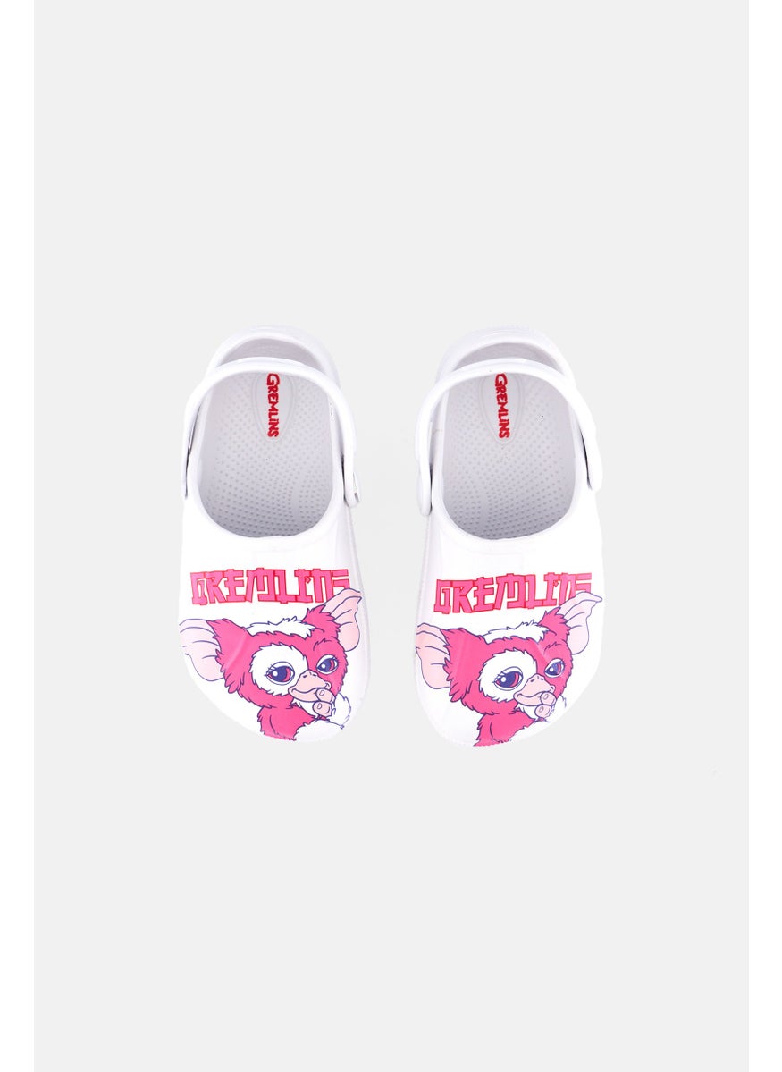 Gremlins Toddler Girls Sling Back Clogs, White  - Image 3