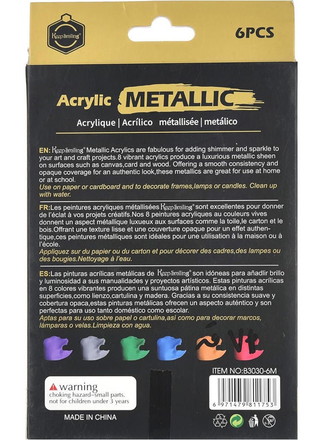 كيب سمايلنج طقم طلاء أكريليك ميتالك 6 ألوان - Image 3