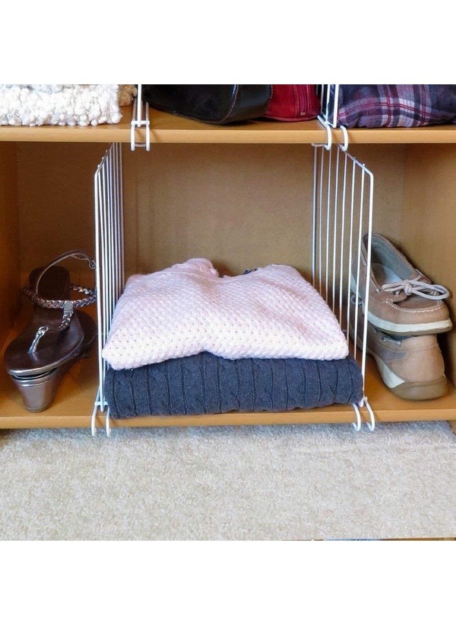 Go Hooked Go Hooked Wardrobe Shelf Divider Cloth Organizer Wardrobe Closet Separator Metal Black Cloth Wardrobe Cloth Closet Fabric Fabric Shelf Cloth Wardrobe Set of 4  - Image 4