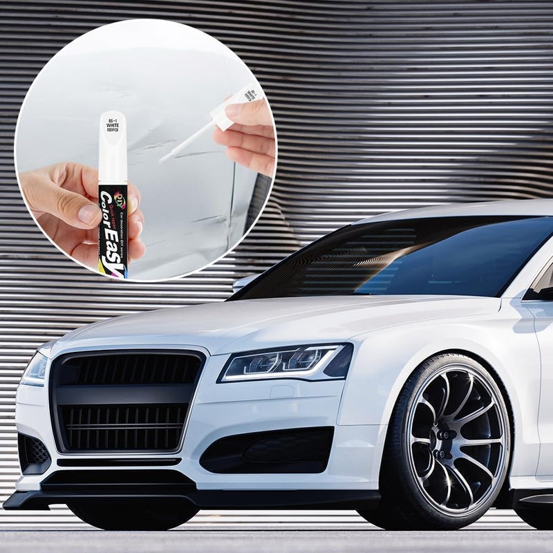 SKYWORK Car Scratch Remover Touch Up Paint Pen for Auto Body Repair| Quick & Easy Car Paint Repair Tool for Scratches, Chips & Marks | Professional Auto Touch Up Paint Applicator (White) - Image 4