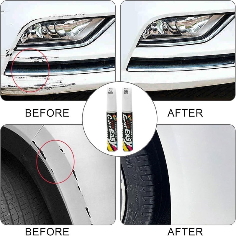 SKYWORK Car Scratch Remover Touch Up Paint Pen for Auto Body Repair| Quick & Easy Car Paint Repair Tool for Scratches, Chips & Marks | Professional Auto Touch Up Paint Applicator (White) - Image 3