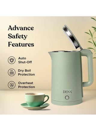 Electric Kettle | Super Fast Heating with 1500W Power | Auto Shut Off & Boil Dry Protection | Rust Free Stainless-Steel I Dual Layer Cool Touch Surface | 1.8L (Green) - view 3