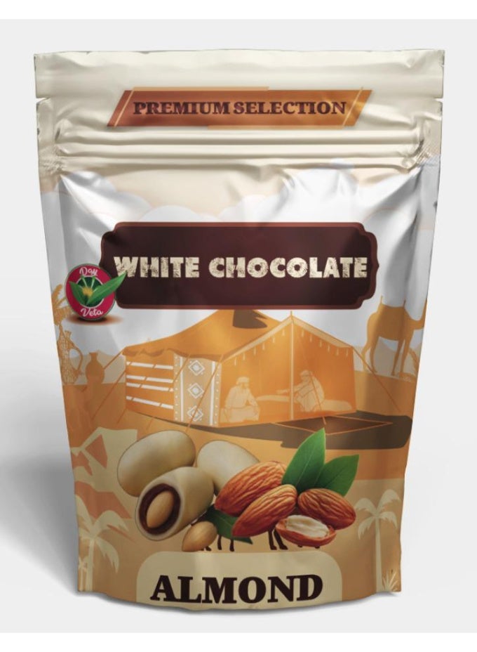Day Veta Premium White Chocolate Dates with Almond – Date Chocolate Almond Filling – Premium Selection Sweet Snack  400Gm - Image 1
