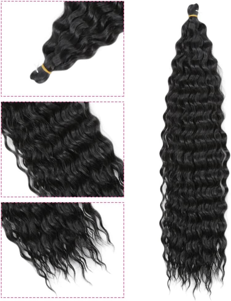 DSOAR 26 Inch 3 Packs Deep Twist Crochet Hair Crochet Braids Bohemian Curly Ocean Wave Hair Bundles Deep Wave Synthetic Hair Extensions for Women Girls - Image 2