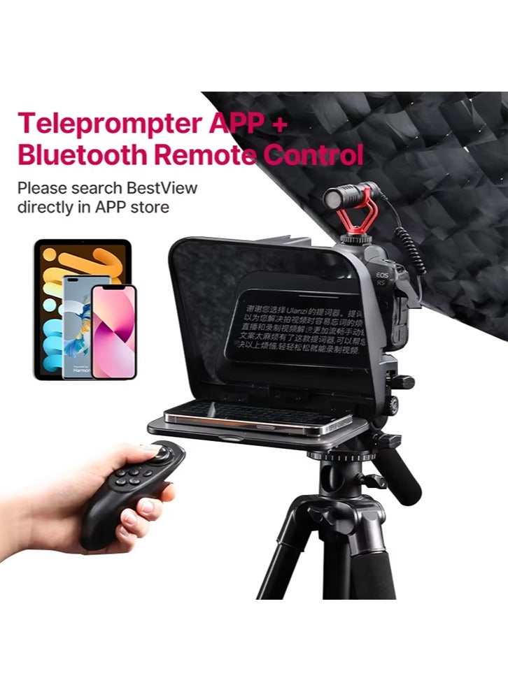 يولانزي جهاز تلقين عالمي Ulanzi RT02، كاميرا DSLR، هاتف ذكي، جهاز لوحي، كمبيوتر محمول، جهاز تلقين، بث مباشر، تسجيل فيديو - Image 1