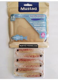 Mustad Mezashi Z-Tail Minnow Silicone Bait 9 cm 6 Pieces - Red Gold 