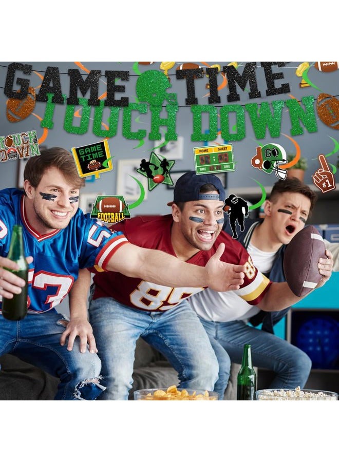Haimimall 37pcs Football Party Decorations Game Time Touch Down Banner Football Hanging Swirl Decor for Football Birthday Party Football Game Day Tailgate Party Supplies - Image 5