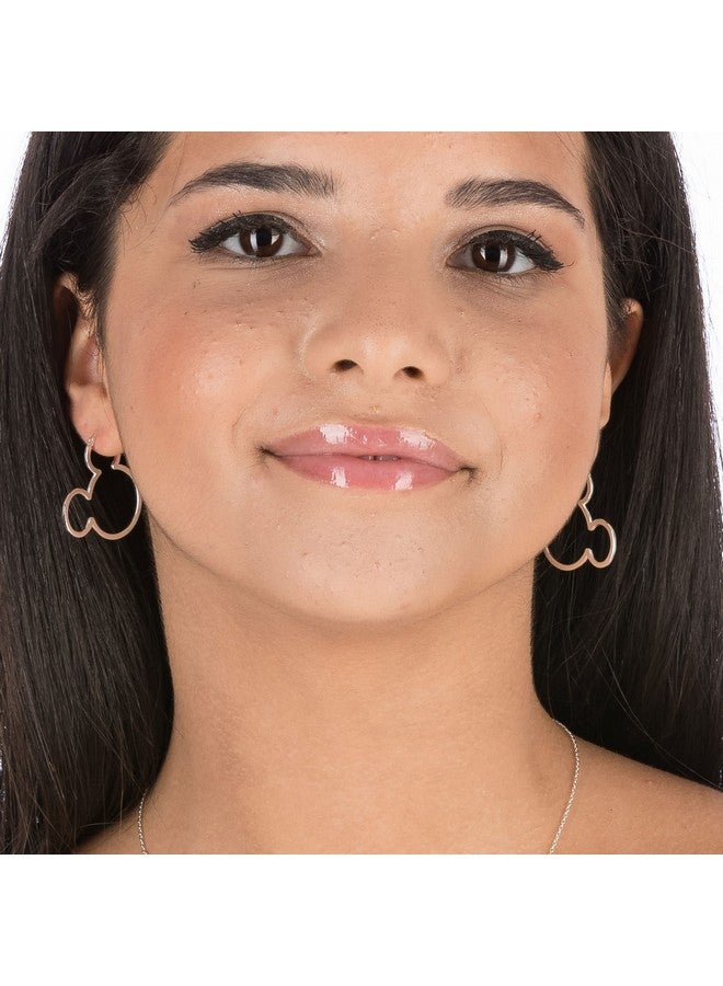 Disney Disney Womens Mickey Mouse Outline Hoop Earrings Mickey Mouse Earrings Disney Sterling Silver Hoop Earrings - Image 3