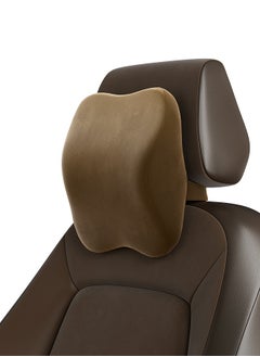 Frido Frido Ultimate Car Neck Rest Pillow, Ultrasoft Car Pillow for Comfortable Car Rides, Superior Neck Support Cushion, Relieves Neck Pain, Hi-Per Foam Head Rest Pillow with Washable Velvet Cover, Tan  - Image 1