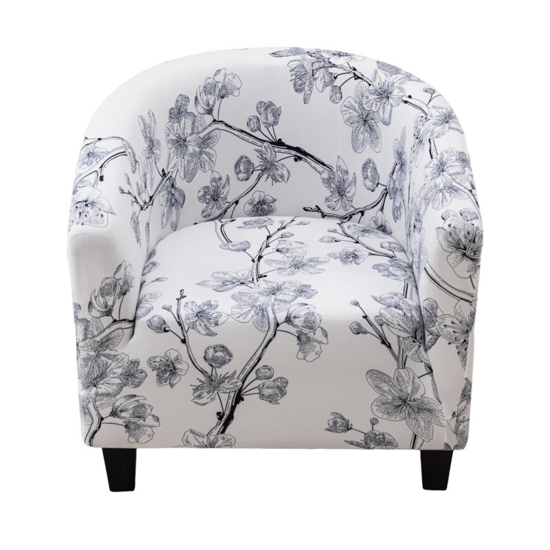 CRFATOP Soft Club Chair Slipcover Stretch Barrel Chair Covers Printed Tub Chair Slipcovers Round Couch Covers Spandex Armchair Sofa Cover Removable Furniture Protector for Living RoomC03 - Image 2