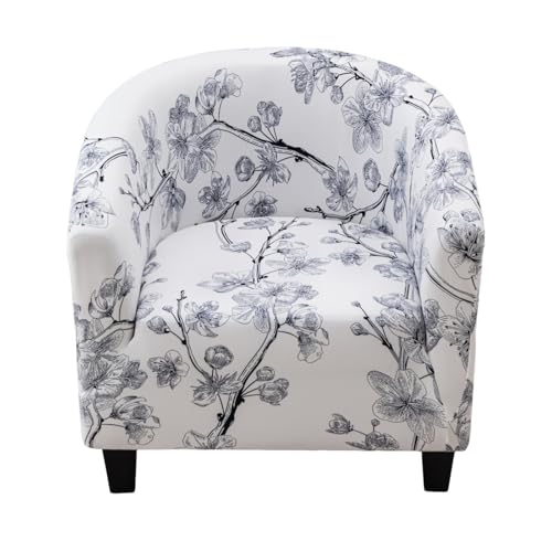 CRFATOP Soft Club Chair Slipcover Stretch Barrel Chair Covers Printed Tub Chair Slipcovers Round Couch Covers Spandex Armchair Sofa Cover Removable Furniture Protector for Living RoomC03 - Image 1
