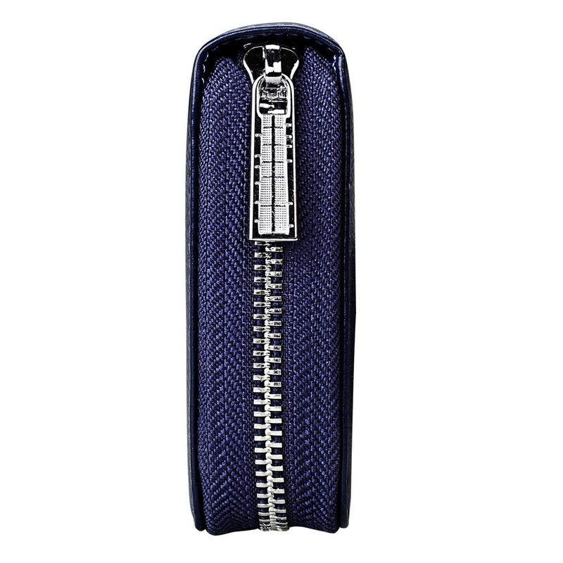 Cynure Women 36 Slots RFID Blocking Card Holder Large Long Leather Zipper Organizer Accordion Wallet,Navy Blue - Image 4