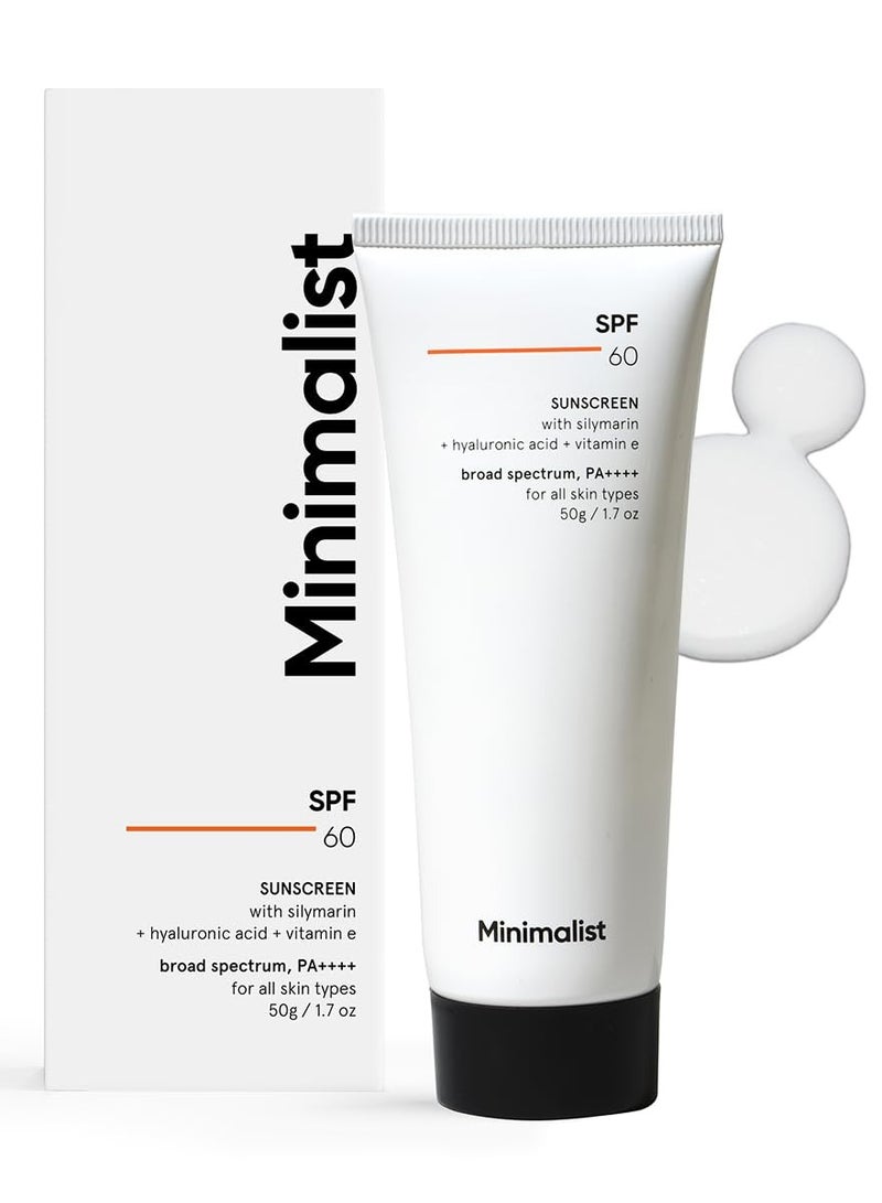 MINIMALIST Sunscreeen With Potent Antioxidants Cream SPF 60 50gm  - Image 1