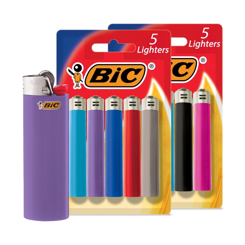 BIC Maxi Pocket Lighters, Dependable and Long-Lasting, Assorted Colors, 10-Pack (Assortment of Colors Will Vary) - Image 1