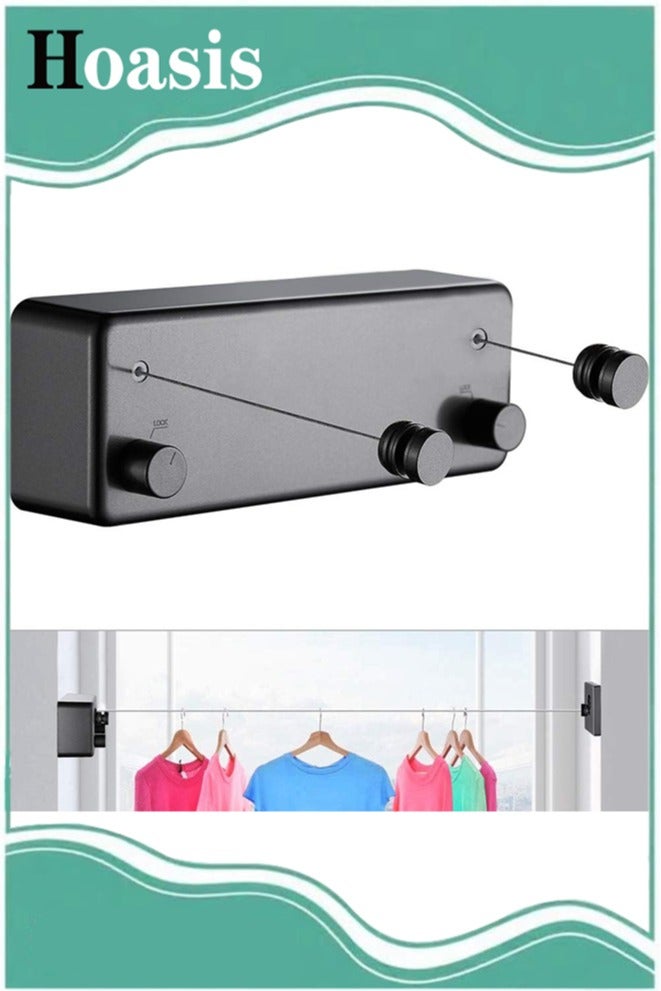 Hoasis Retractable Clothesline,Clothes Line Retracting Indoor,Clothes Drying Line,Double Retractable Clothes Lines for Hanging Clothes Outdoor with 13.8 Ft Steel Wire, Clothing Line/Laundry Line - Image 1