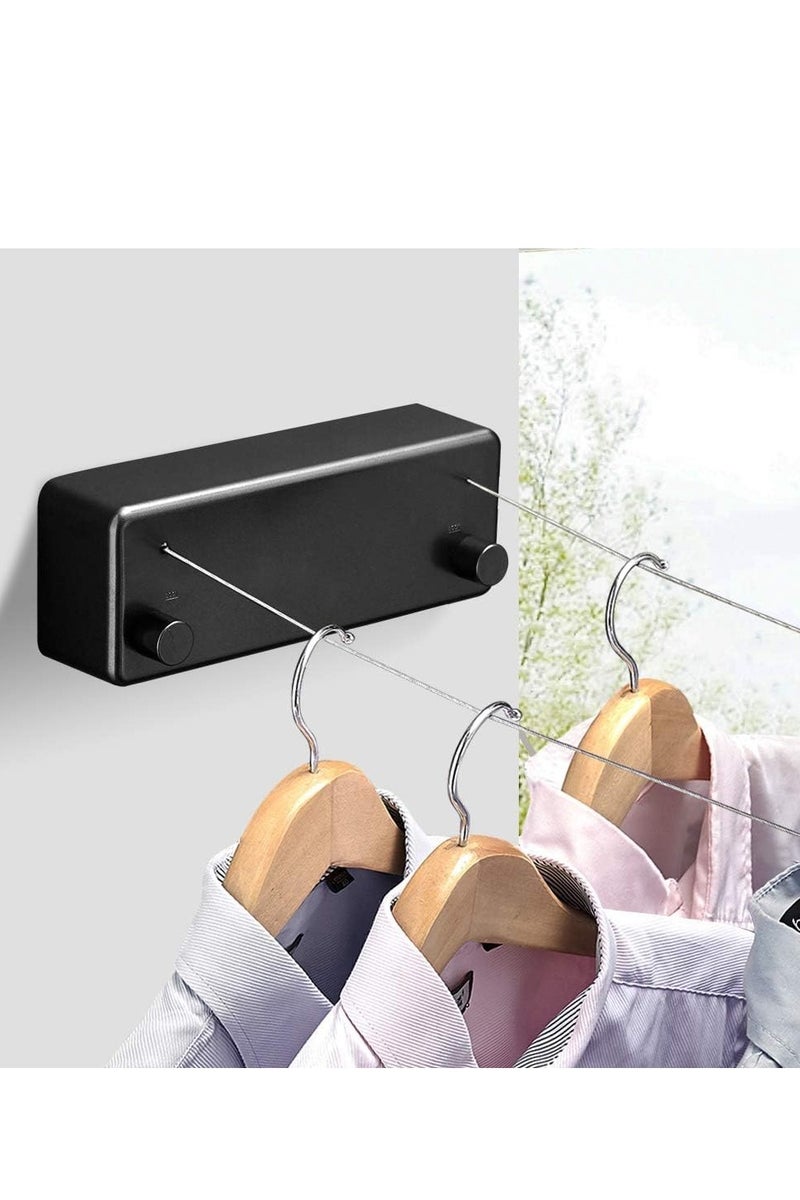 Hoasis Retractable Clothesline,Clothes Line Retracting Indoor,Clothes Drying Line,Double Retractable Clothes Lines for Hanging Clothes Outdoor with 13.8 Ft Steel Wire, Clothing Line/Laundry Line - Image 4