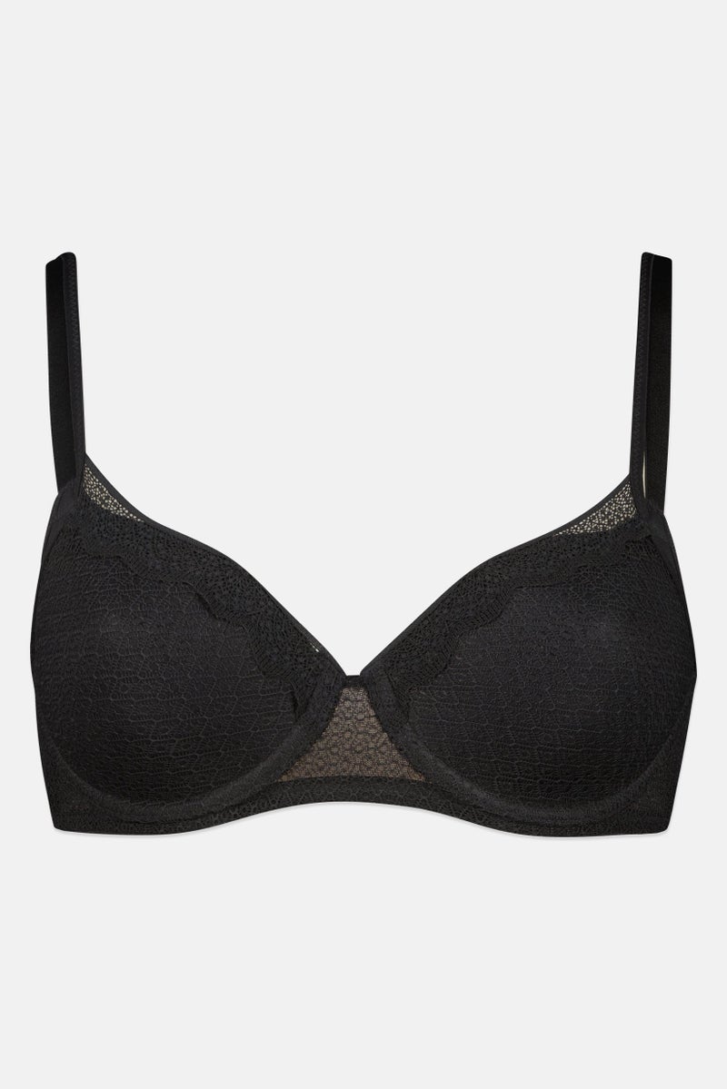 TRIUMPH Women Textured Padded Underwired Bra, Black - Image 3