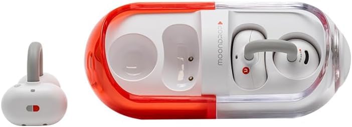 Moondrop Pill Open Ear Headphones OWS Hanging Earphones IPX4 Ear Clip Wireless Earbuds (Red) - Image 1
