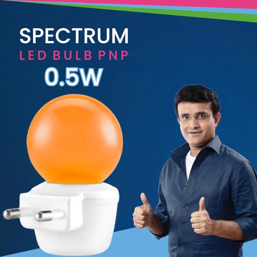 MAGIK Spectrum LED Night Bulb | 0.5W Orange Light | Plug & Play | Energy Efficient | Ideal for Bedroom, Kids Room & Living Room - Image 2