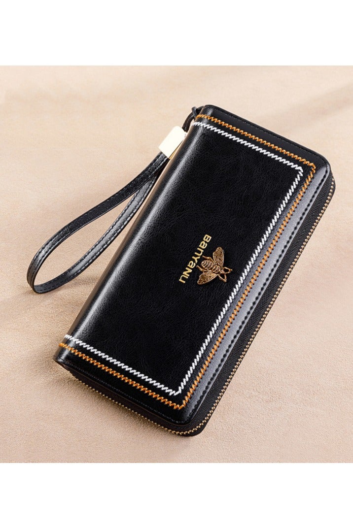 BANYANU محفظة النساء طويلة الأسلوب 2025 الجلد الجديد كبيرة السعة حقيبة اليد النساء المال كليب