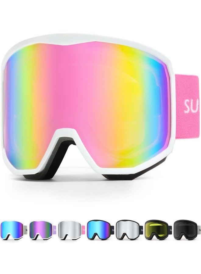 Supertrip Ski Goggles for Women Men, Anti-Fog UV Protection Snow Goggles Snowboard Goggles for Adult Youth (Pink(vlt 23%)) - Image 1