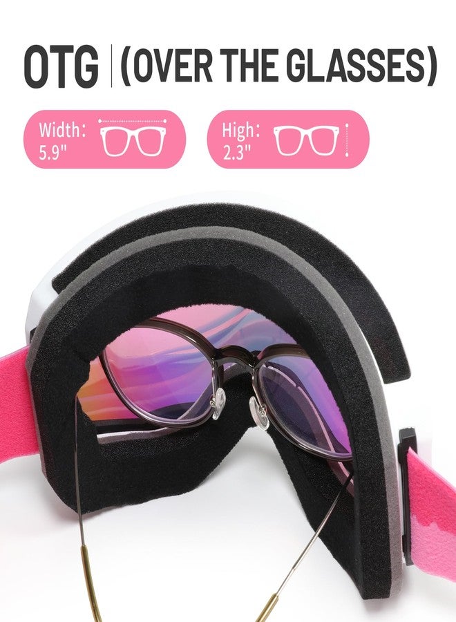 Supertrip Ski Goggles for Women Men, Anti-Fog UV Protection Snow Goggles Snowboard Goggles for Adult Youth (Pink(vlt 23%)) - Image 5