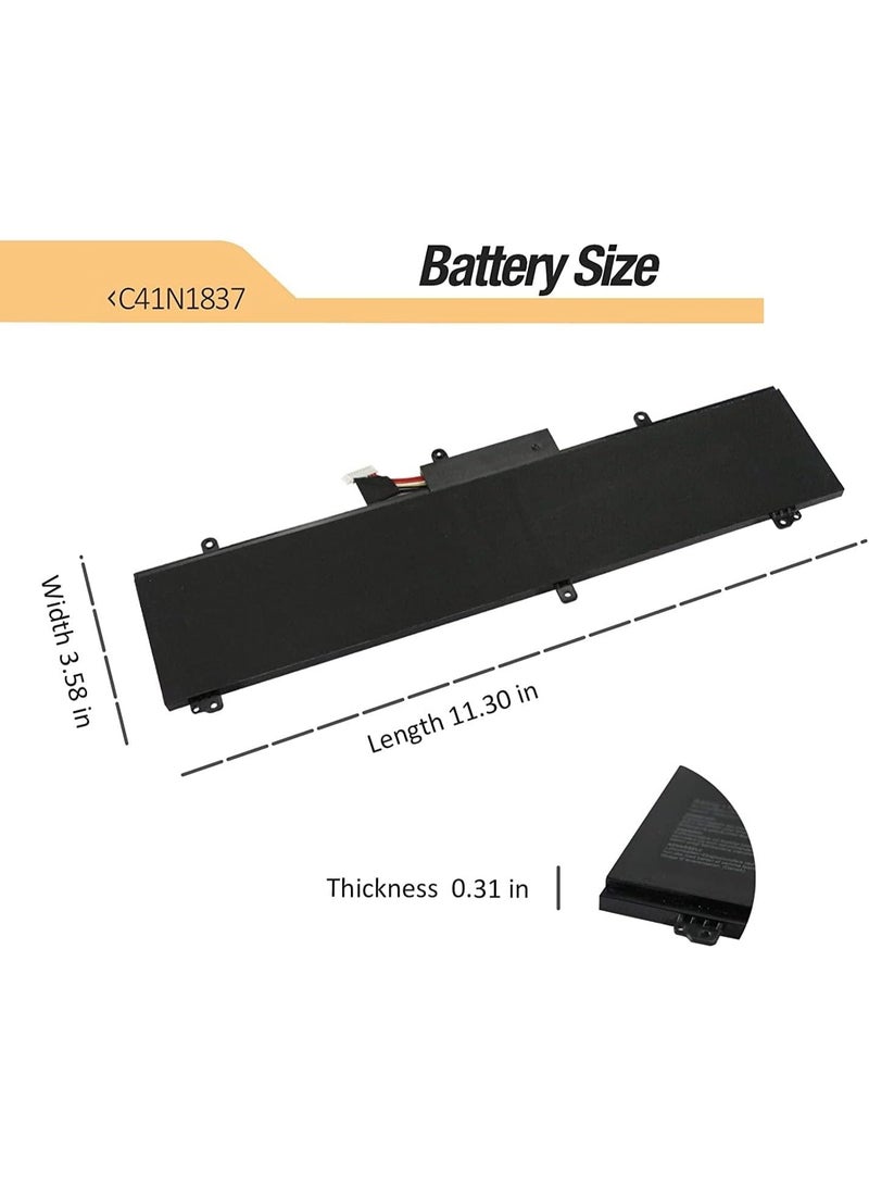 Terabyte REPLACEMENT 15.4V 76Wh C41N1837 Laptop Battery Compatible for ASUS ROG Zephyrus S G15 GA501I GA502 GA502DU GA502GU GU502DU GU502GU GU502GV GU532GU - Image 4