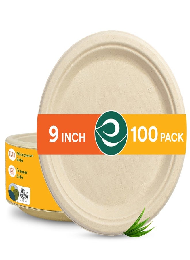 ECO SOUL Compostable 9 Inch Biodegradable Disposable Paper Plates | Eco-Friendly Dinner, Party, Wedding, Event - Image 1