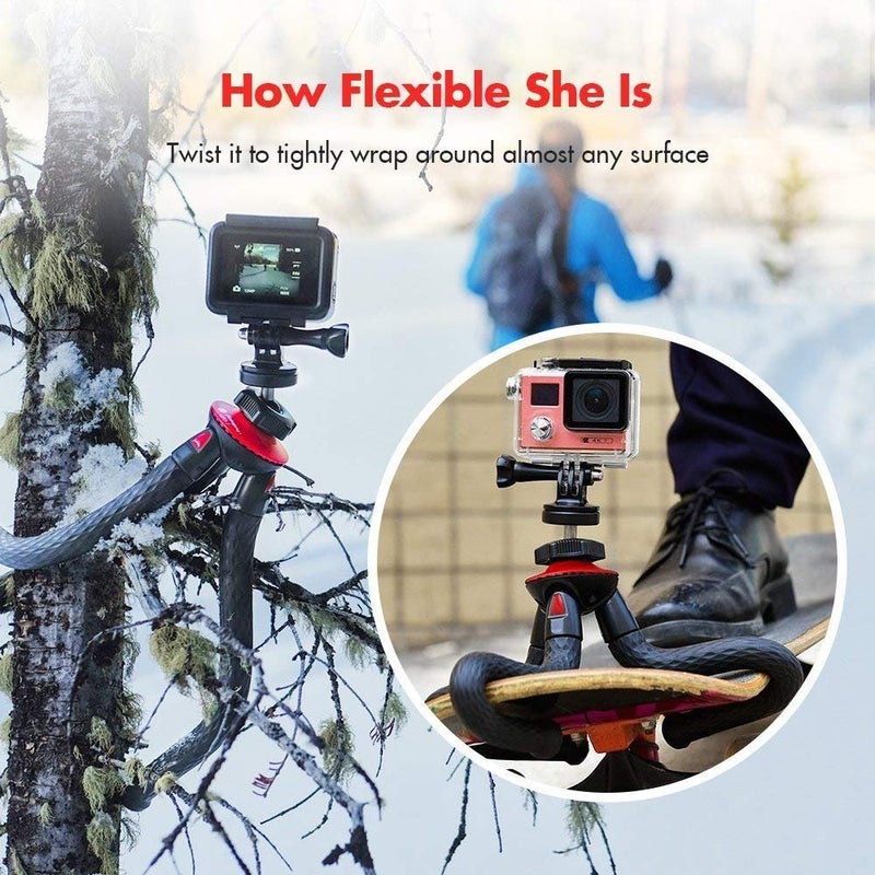 Fotopro UFO2 11'' Gorilla Tripod for Smartphone with Phone Mount | Waterproof Tripod for Time-Lapse Photography 360° Spherical for GoPro | Flexible Gorilla Stand for DSLR&Action Camera | Payload 0.8kg - Image 2