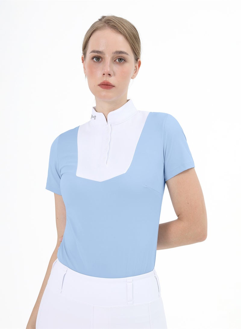 general Women Short Sleeve Equestrian T-shirts Summer Breathable Riding Horse Tops with M Pattern Equestrian Clothes - Image 1