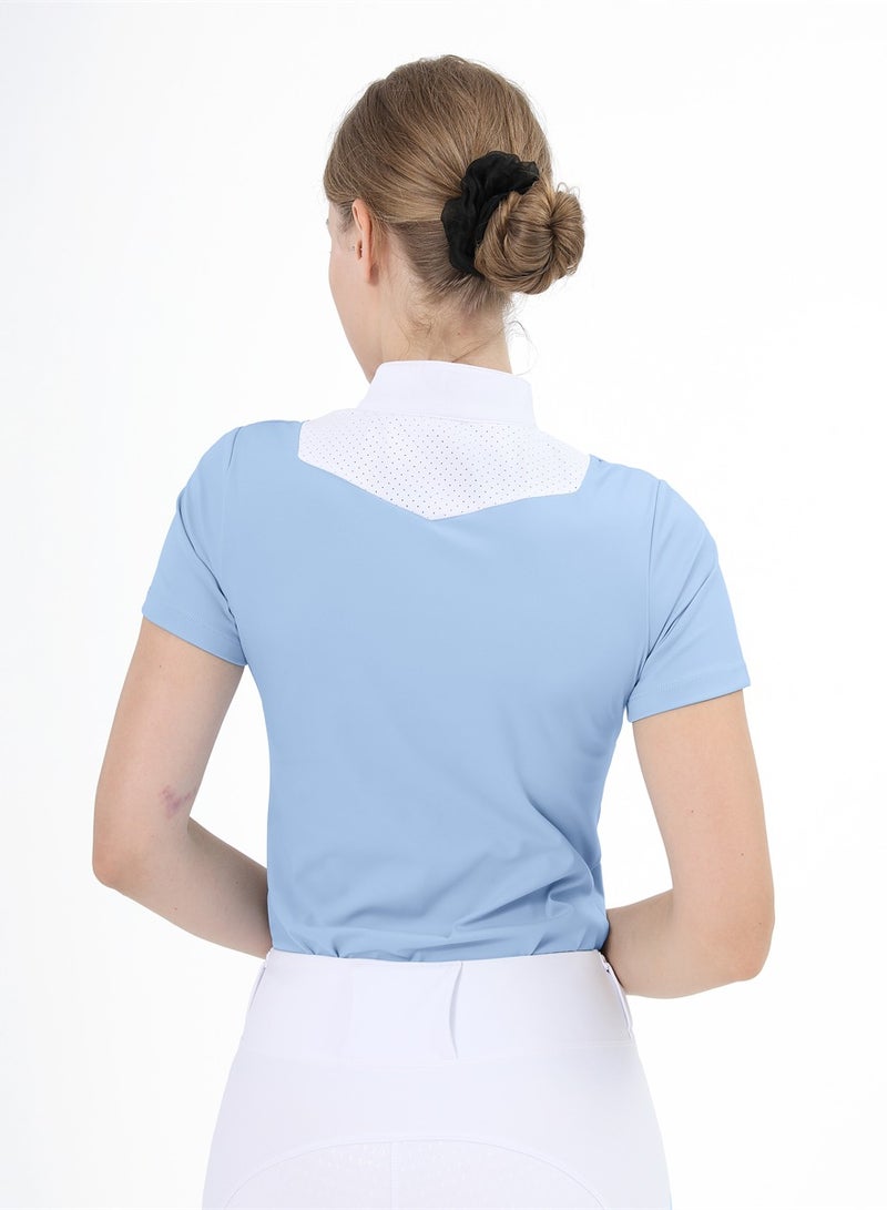 general Women Short Sleeve Equestrian T-shirts Summer Breathable Riding Horse Tops with M Pattern Equestrian Clothes - Image 2