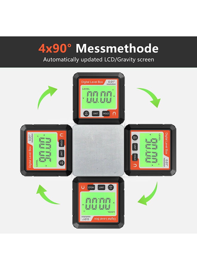 Generic Digital Level Angle Gauge Meter Electronic Protractor Inclinometer With Magnetic Base LCD Precision Level Box Angle Finder Gauge  - Image 4