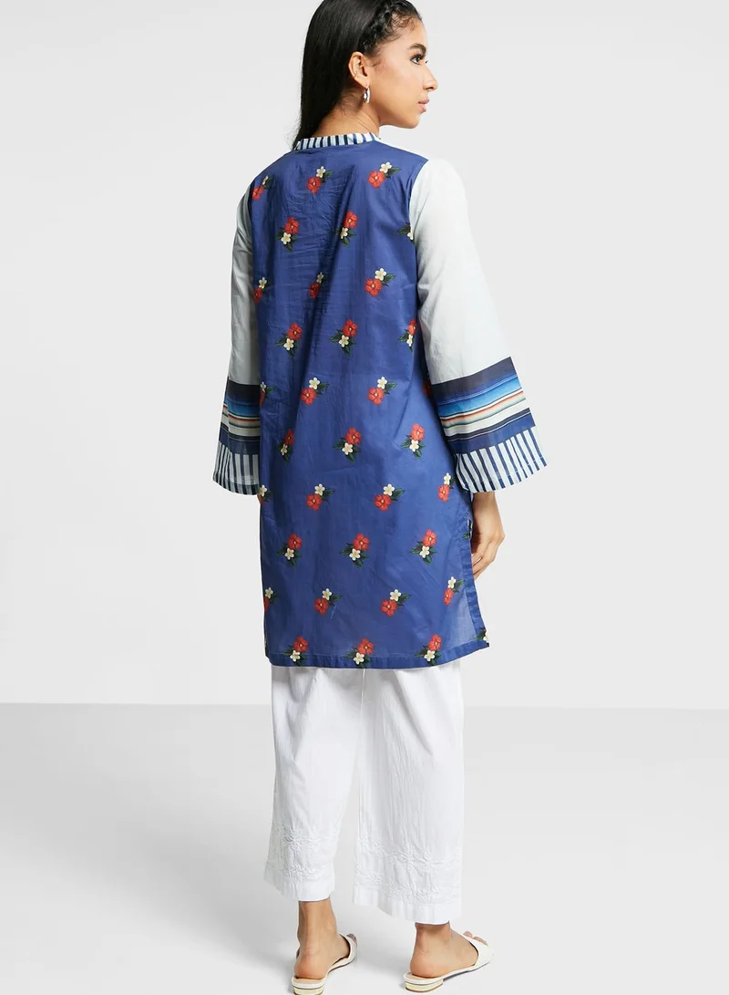 Nishat Linen Floral Print Kurti