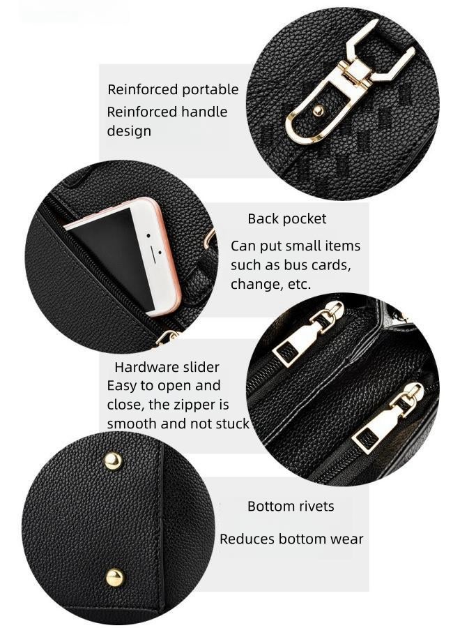 Women's Versatile Solid Color Crossbody Bag, Ladies PU Leather Shoulder Bag Crossbody Bag Sling Bag Side Bag Carry Bag, Large Capacity Handbag Tote Bags Clutch Bag for Girls and College Students - Image 4