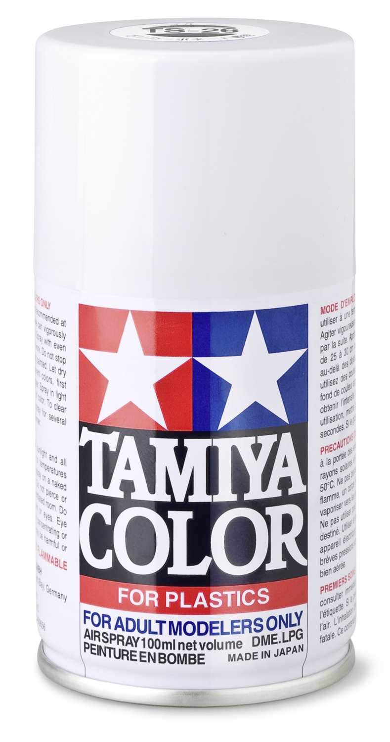 Tamiya TAM85026 85026 Lacquer Spray Paint, TS-26 Pure White - 100ml Spray Can - Image 1