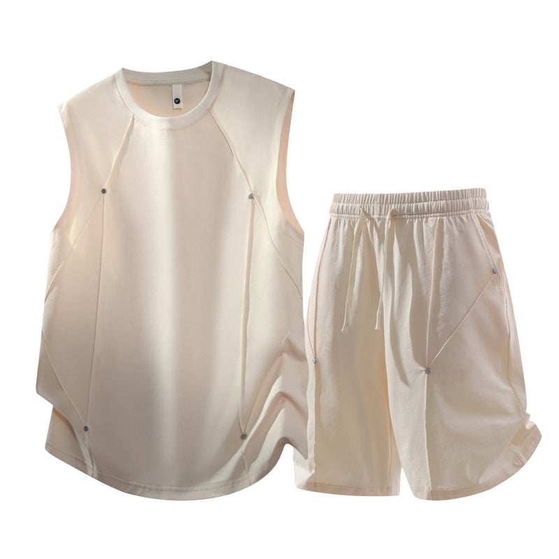 Men's Sleeveless Vest and Shorts Set Summer Sportswear 2-Piece - Image 1