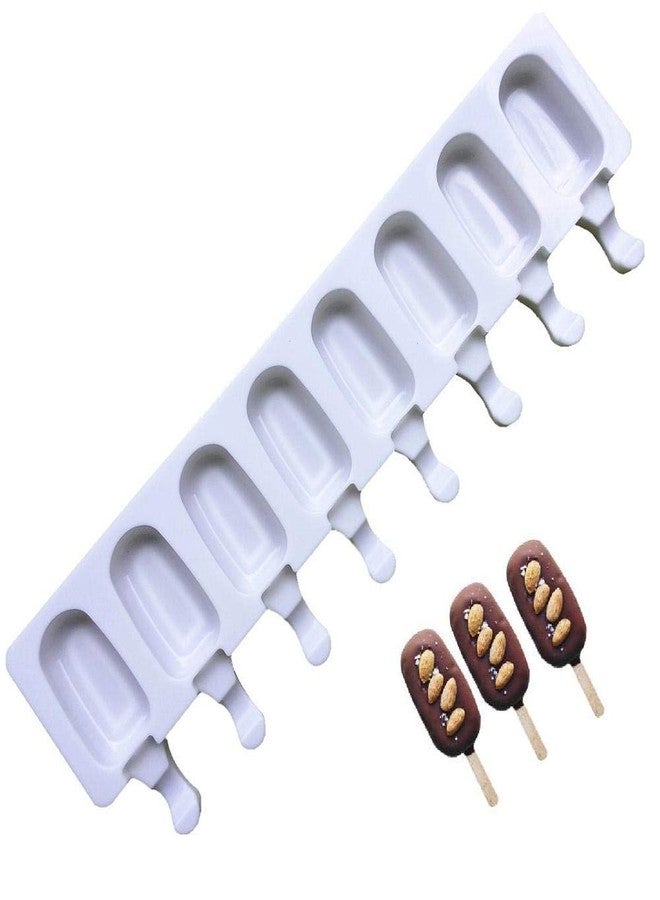 JoyGlobal White Classic Silicone Easy Ice Cream Bar Mould (Output Approx Weight : 35-40 Grams) ; Cavity Size : 6.8 x 3.7 x 1.7 CM - Image 1