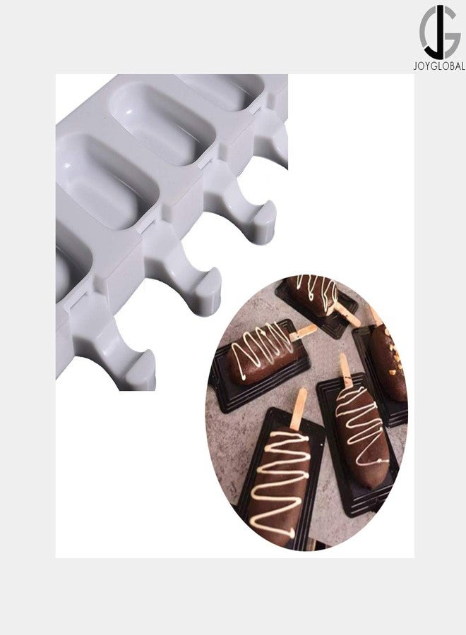 JoyGlobal White Classic Silicone Easy Ice Cream Bar Mould (Output Approx Weight : 35-40 Grams) ; Cavity Size : 6.8 x 3.7 x 1.7 CM - Image 5