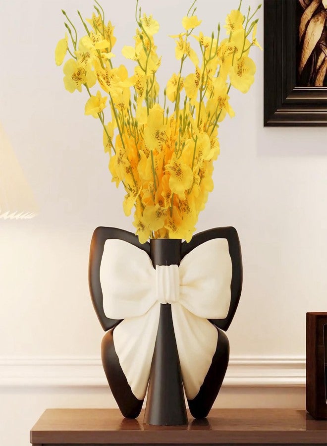 JOJAZE 10Pcs Artificial Flowers Orchids Silk Flowers Fake Orchid in Bulk Artificial Orchids Flowers Long Stem 20" Yellow Dancing Orchids Flower for Wedding Home Office Party Vase Table Centerpiece - Image 2