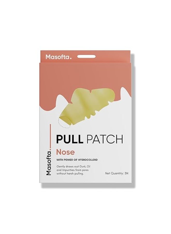 Masofta Pull Patch Nose for Removing Excess Oil, Whiteheads & black heads Impurities Overnight With Hydrocolloid, Painless Pore Cleansing for Men & Women (3 Units) - Image 1