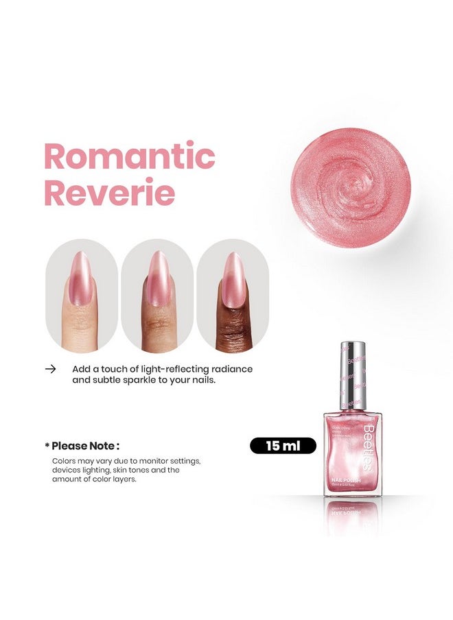beetles Gel Polish - Beetles 1Pcs 15ml Pink Rose Pearl Nail Polish-Fast Drying & Long Lasting Nail Polish Romantic Reverie Nail Lacquer Shimmer Art Effect for Nail Salon-Quality Results as Valentine's Day Gift for Women - Image 1